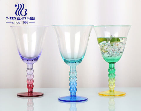 Luxury cocktail glass cup with stem and spray color for American and European Market