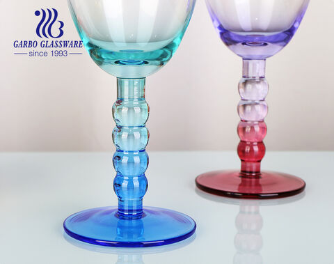 Luxury cocktail glass cup with stem and spray color for American and European Market