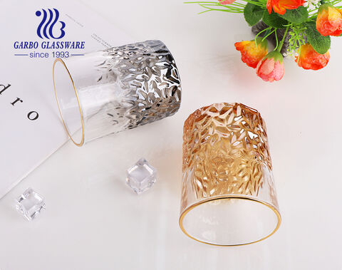 Ion Plating Gold-Hot Stamping and Engraved Glass Cup