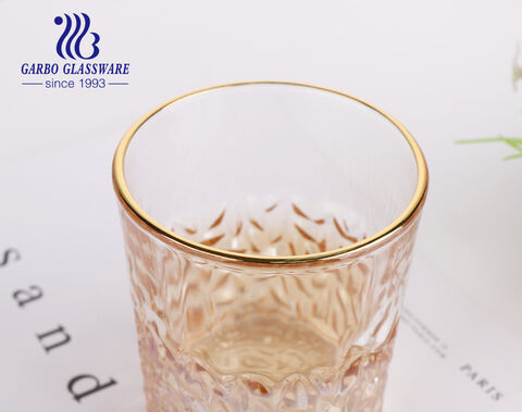 Ion Plating Gold-Hot Stamping and Engraved Glass Cup