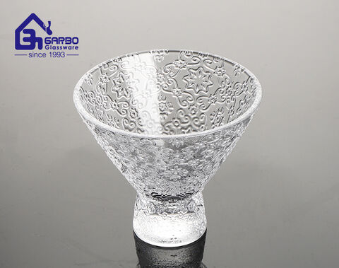 Vaso de cristal blanco de alta calidad para servicio de helados.