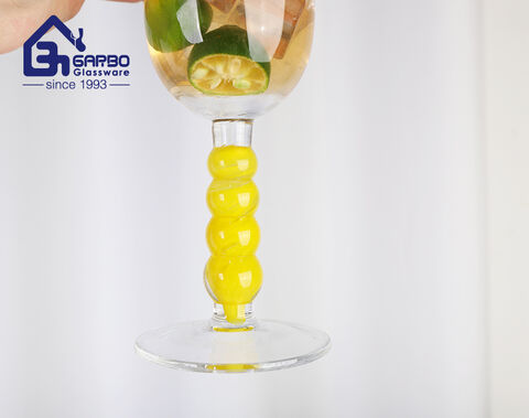 380ml hand made crystal clear cocktail glass with pear stem