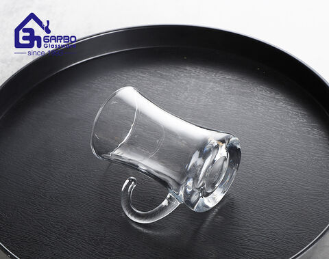 Xícara de chá de vidro turco com design de martelo de 100ml com alça traseira