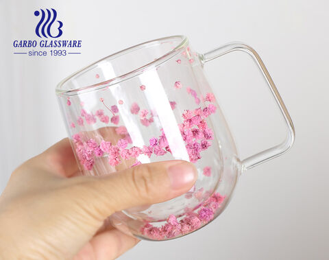 Delicate Design Double Wall Glass Mug 300ml Borosilicate Coffee Glass Cup