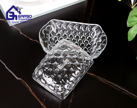 Wholesale high-white machine-made butter dish with lid engraved design for home table use