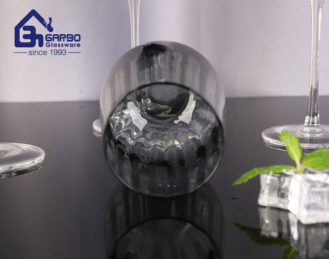 Handblown high-end customized spraying grey colored tulip design Horeca highball glass
