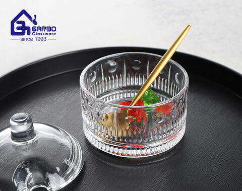 Pote de doces de vidro com novo design estilo turco transparente de 3.5 polegadas para servir alimentos