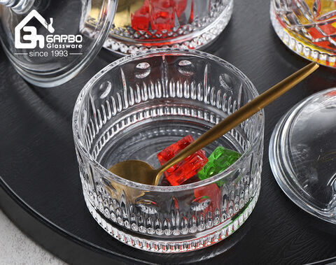 Cristalería de cristal para servir comida del claro 3.5 pulgadas del pote del caramelo del nuevo diseño del estilo turco