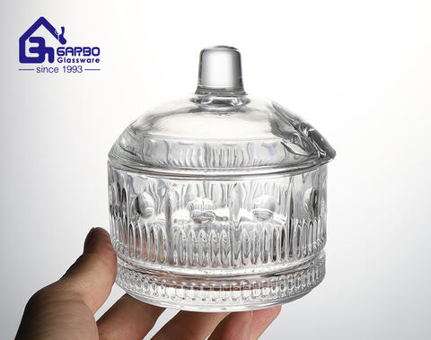 Pote de doces de vidro com novo design estilo turco transparente de 3.5 polegadas para servir alimentos