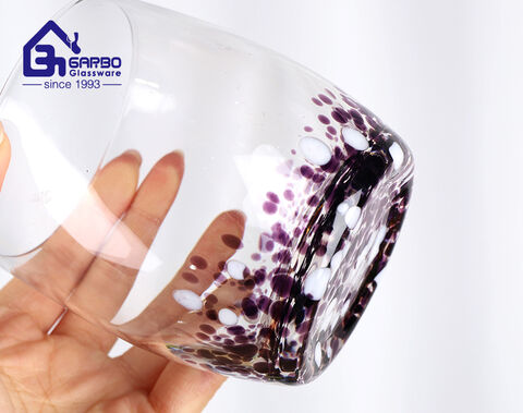 Vaso de vidrio de alta gama hecho a mano para el mercado americano y europeo.