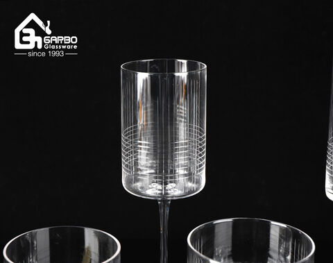 Wholesale Price New Design 180ml Champagne Glass With Handmade Brief Design Engraving 