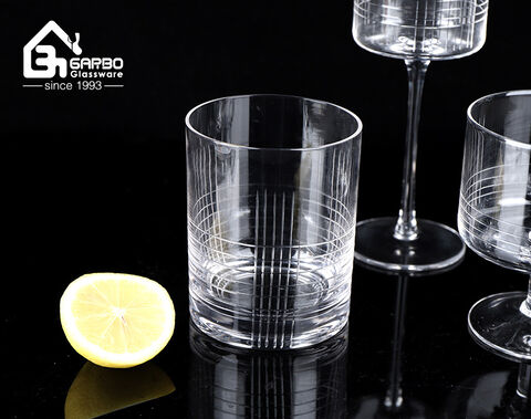 Wholesale 14.5 OZ Carved Design Glass Tumbler MOQ 1000PCS