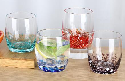High-end handmade colorful glass cup for American and European Market