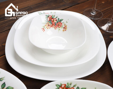 Luxury opal glassware dinnerware set for American and European market