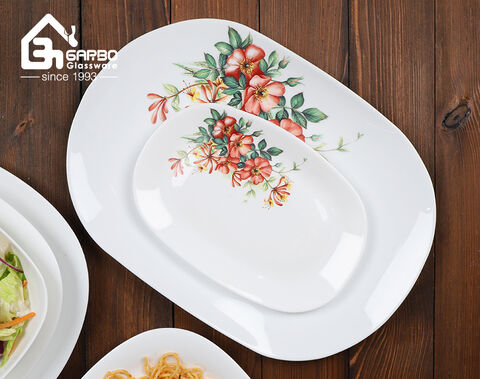 Luxury opal glassware dinnerware set for American and European market