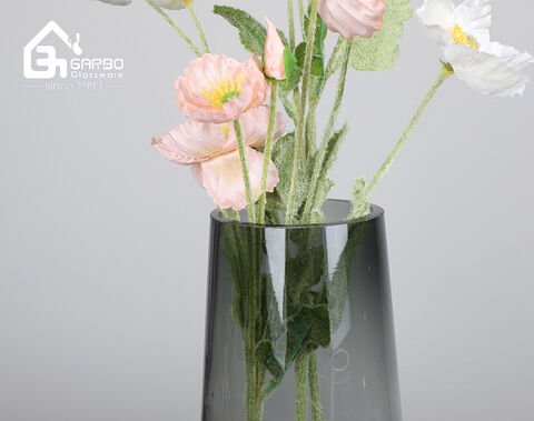 3 design different shape wooden decor glass flower vase factory