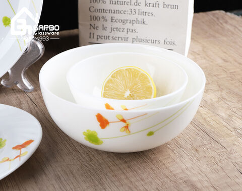 China wholesaler tempered new decal design opal glass dinner set