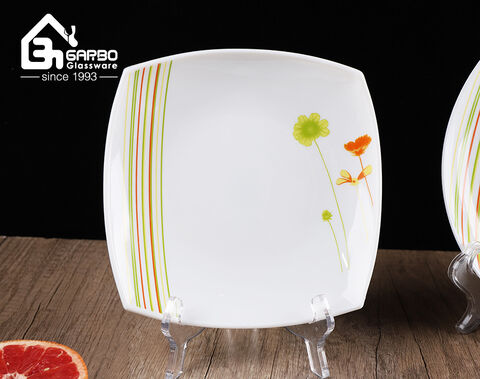 New decal design Heat resistant tempered opal glass dinner set