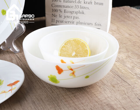 New decal design Heat resistant tempered opal glass dinner set