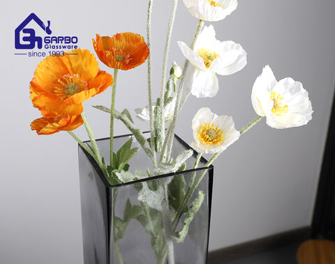 High-end solod color glass vase for flower decoration