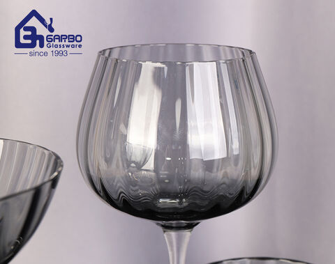Party Use Stemware Solid Grey Color Wine Cup Glass Goblet for Europe