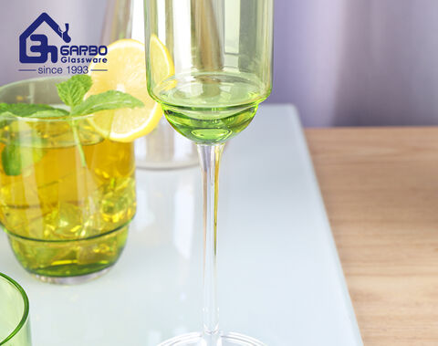 Gobelet de verres highball de couleur vert olive faits à la main 14 oz