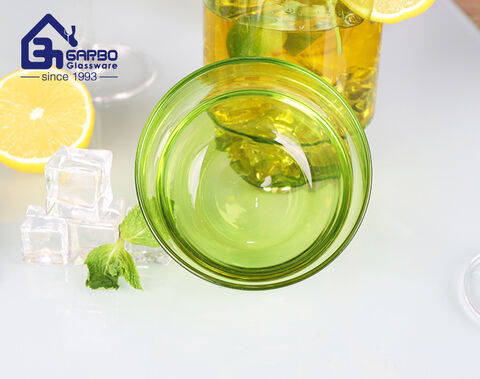 Handgefertigter Highball-Gläserbecher in olivgrüner Farbe, 14 oz