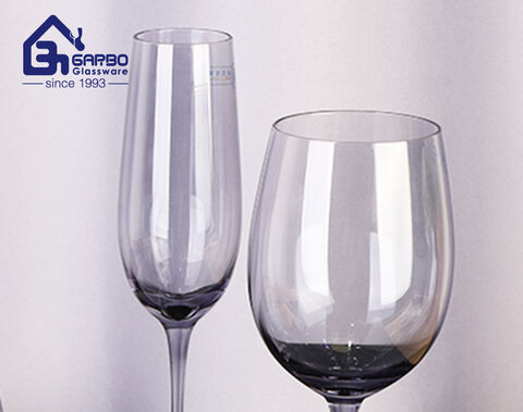 Luxury design egg shape hand made wine glass with color