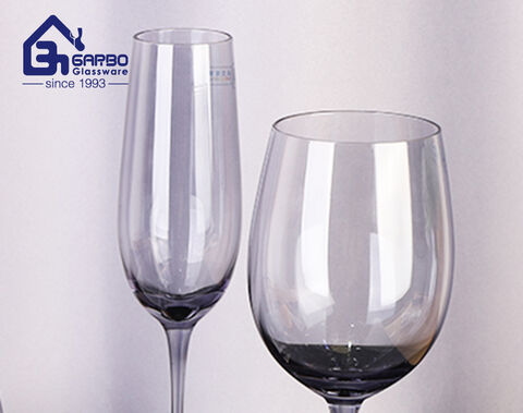 300ml 11oz hand made wine glass with color China supplier