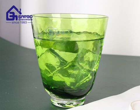 Luxury handmade solid color glass cup for drinking 