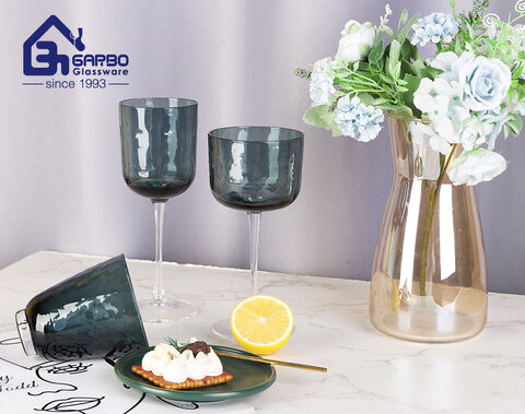 High-quality gift kind handmade gray solid colored party use wine stemware