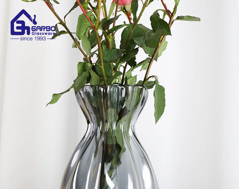 Color spray glass flower vase in bag shape Garbo wholesaler