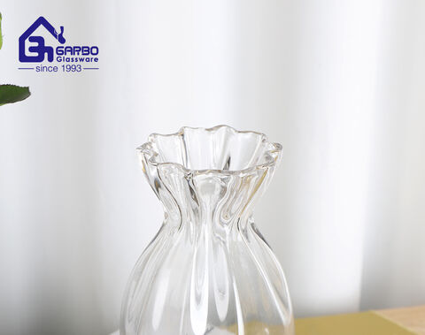 Color spray glass flower vase in bag shape Garbo wholesaler