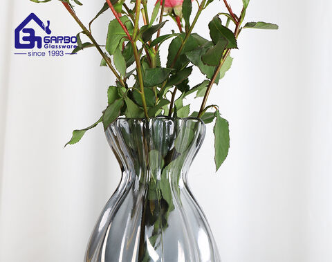 Fornecedor de fábrica de vasos de flores de vidro feitos à mão em forma de saco com novo design