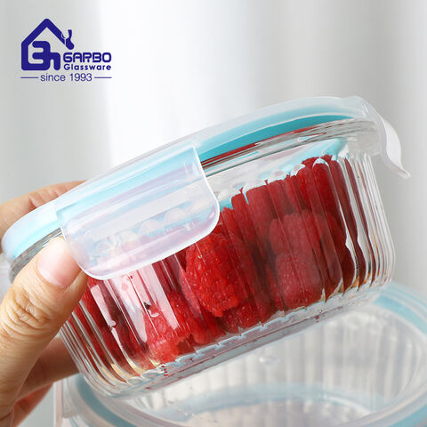 Luxury different size borosilicate glass lunch box with lid
