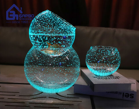 クリエイティブな透明な暗闇で光る星空蛍光ガラス花瓶