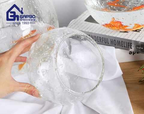 Круглая светящаяся стеклянная ваза для аквариума ручной работы для современного домашнего декора