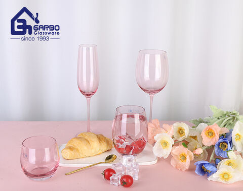 540ml Handmade blown glass wine cup with spray color