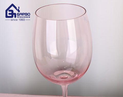 Copo de vinho de vidro soprado artesanal de 540ml com cor spray