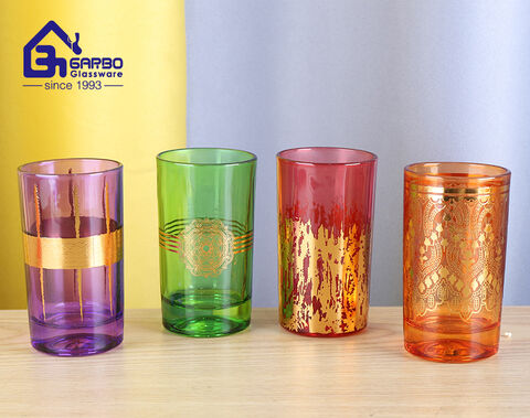 Wholesale Cheap Glass Cup Spray Color Decal Daily Use