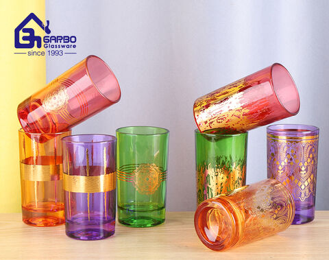 Wholesale Cheap Glass Cup Spray Color Decal Daily Use