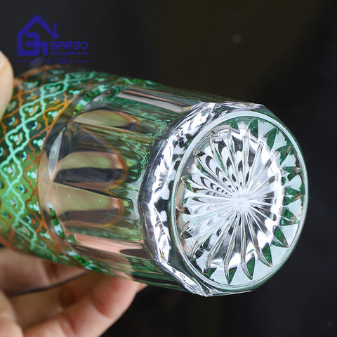Высококачественная стеклянная чашка для чая с красивой наклейкой для рынка Марокко