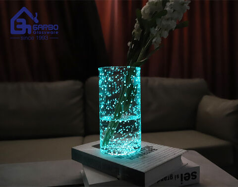 新しいスタイルの発光ガラス花瓶ヨーロッパのテーブル装飾花瓶