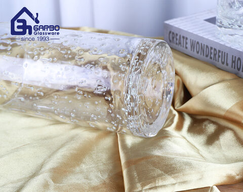 Straight highball shape glass flower holder handmade glass vase
