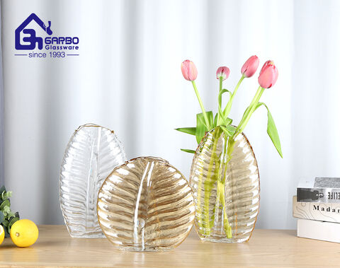 Luxury flower glass vase for American and European market