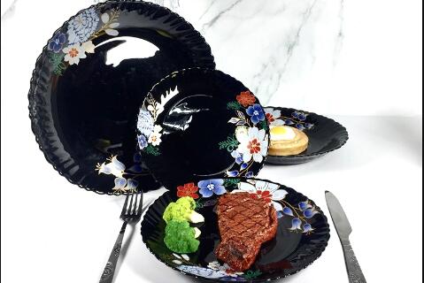 TOP selling black opal glass plates