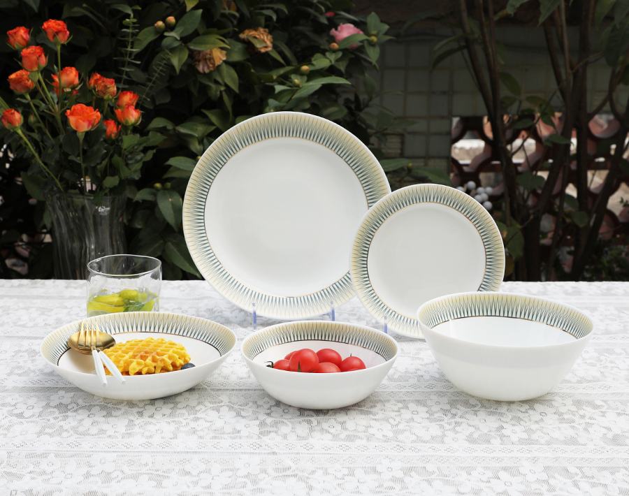 7.5inch opal glass plate with decal for Algeria market