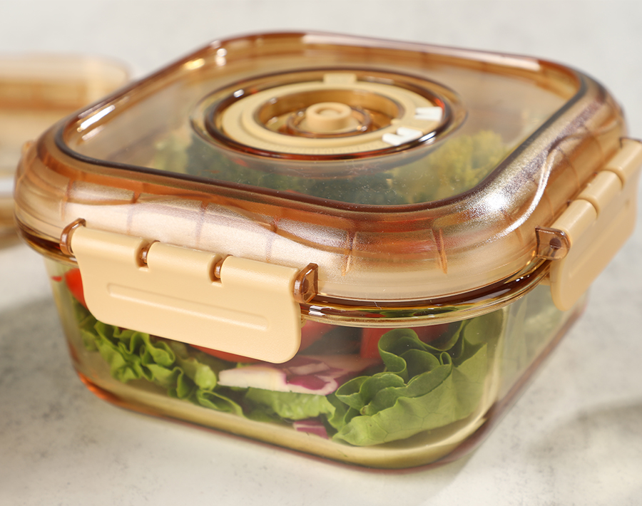 New Arrival Amber Solid Color Glass Lunch Box 640ml Oven Safe Food Storage Container