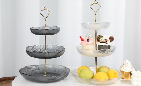3-Layer Glass Cake Plate for Every Occasion