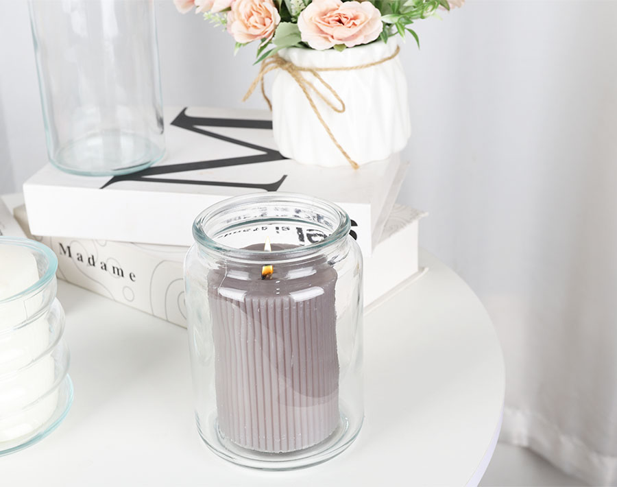 Machine-made China factory cheap round glass storage jar for peanut